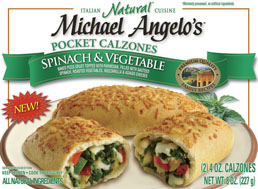 Michael Angelo’s Spinach Vegetable Pocket Calzone
