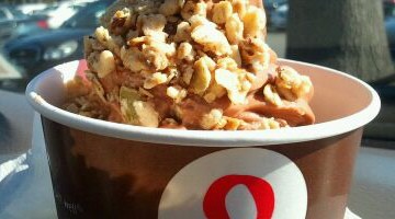 Red Mango Dark Chocolate Frozen Yogurt with Organic Granola