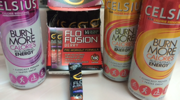 Celsius Fat Burning Beverage and Flo Fusion Berry Pre-Workout